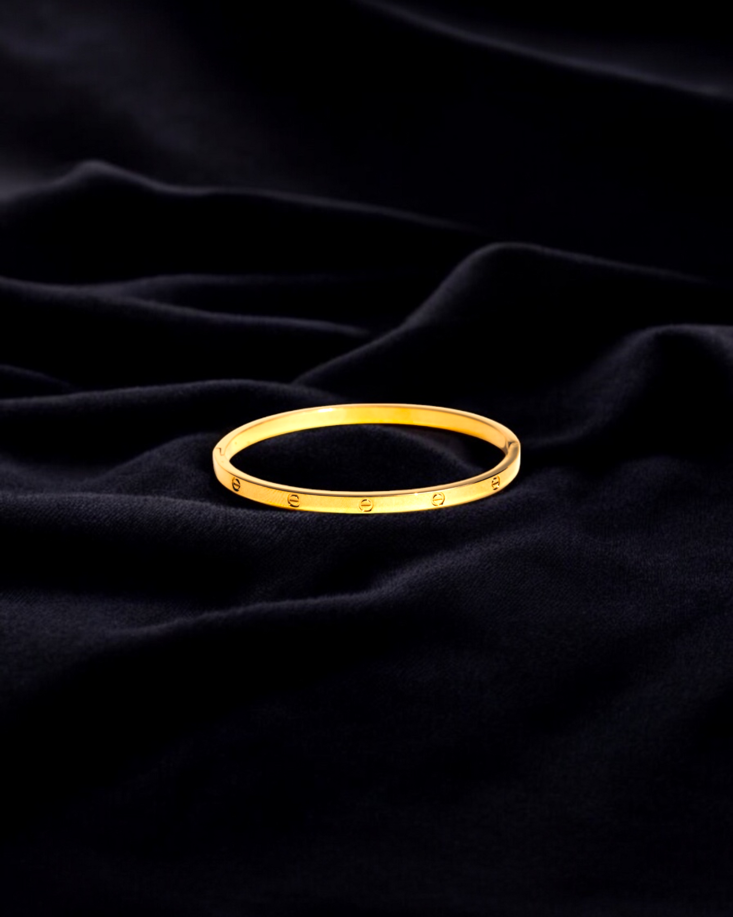 Forever Shine Love Bangle - 18K Anti-Tarnish Gold Plated Designer Bracelet
