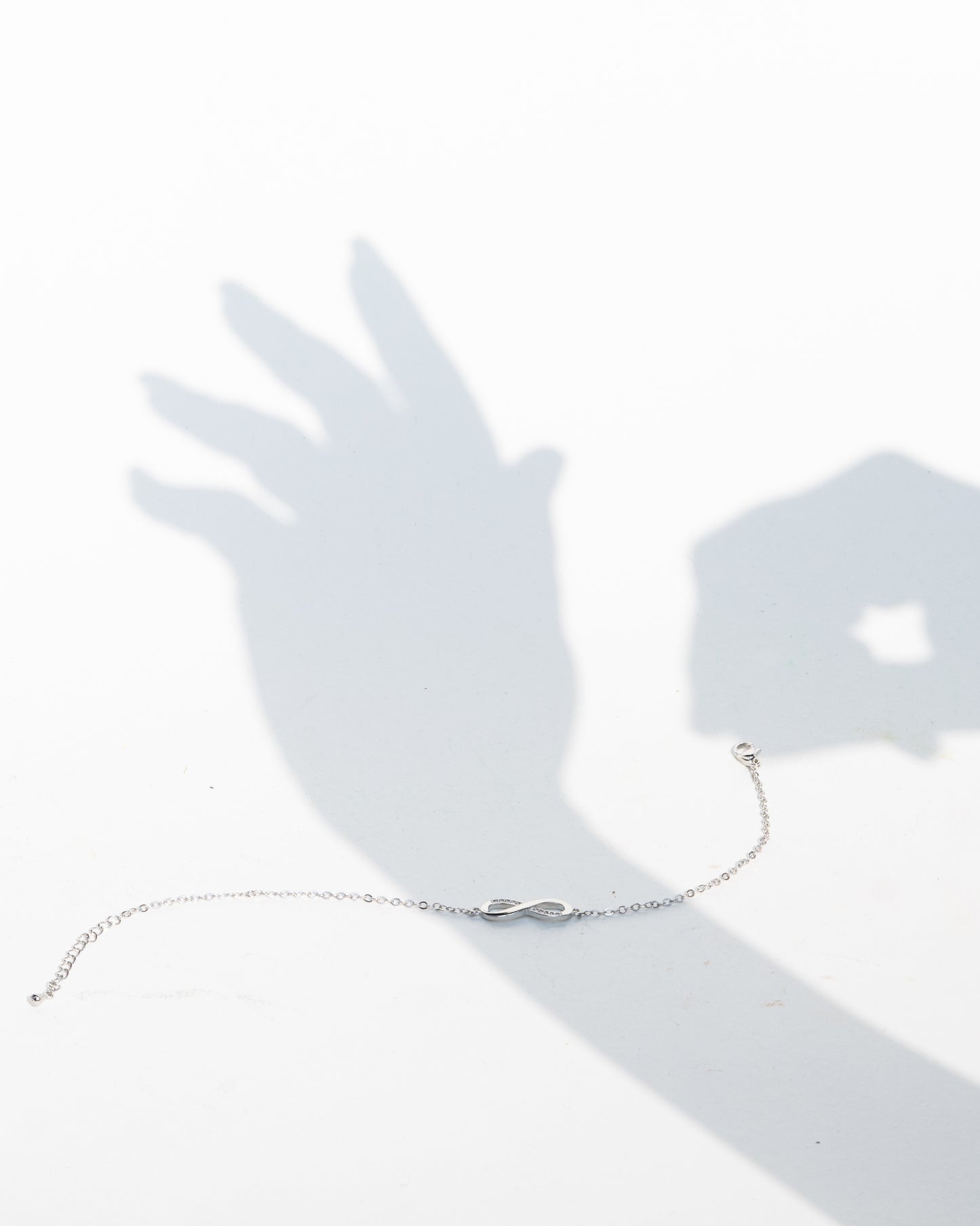Crystal Infinity Chain Bracelet - Sterling Silver Anti-Tarnish