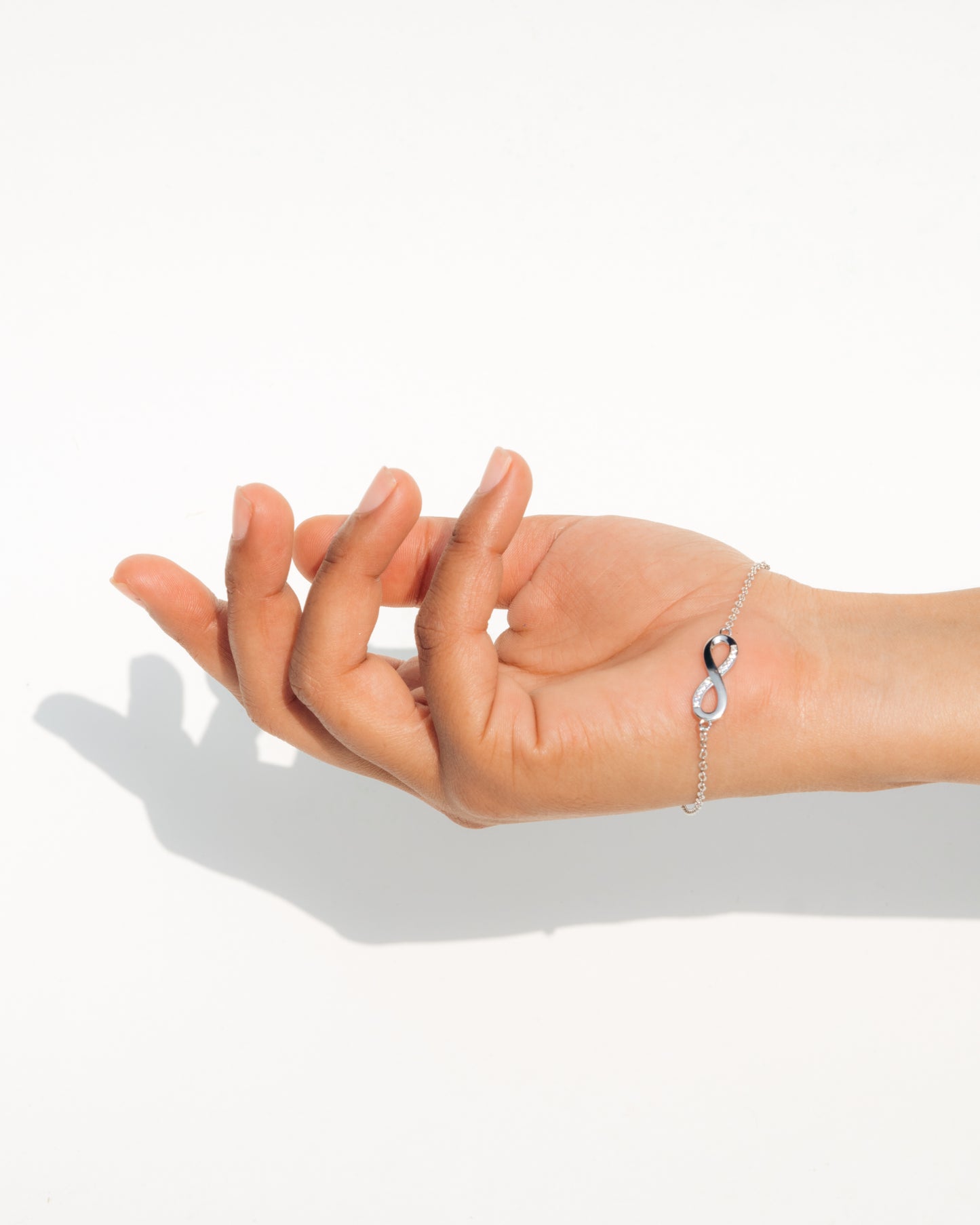 Crystal Infinity Chain Bracelet - Sterling Silver Anti-Tarnish