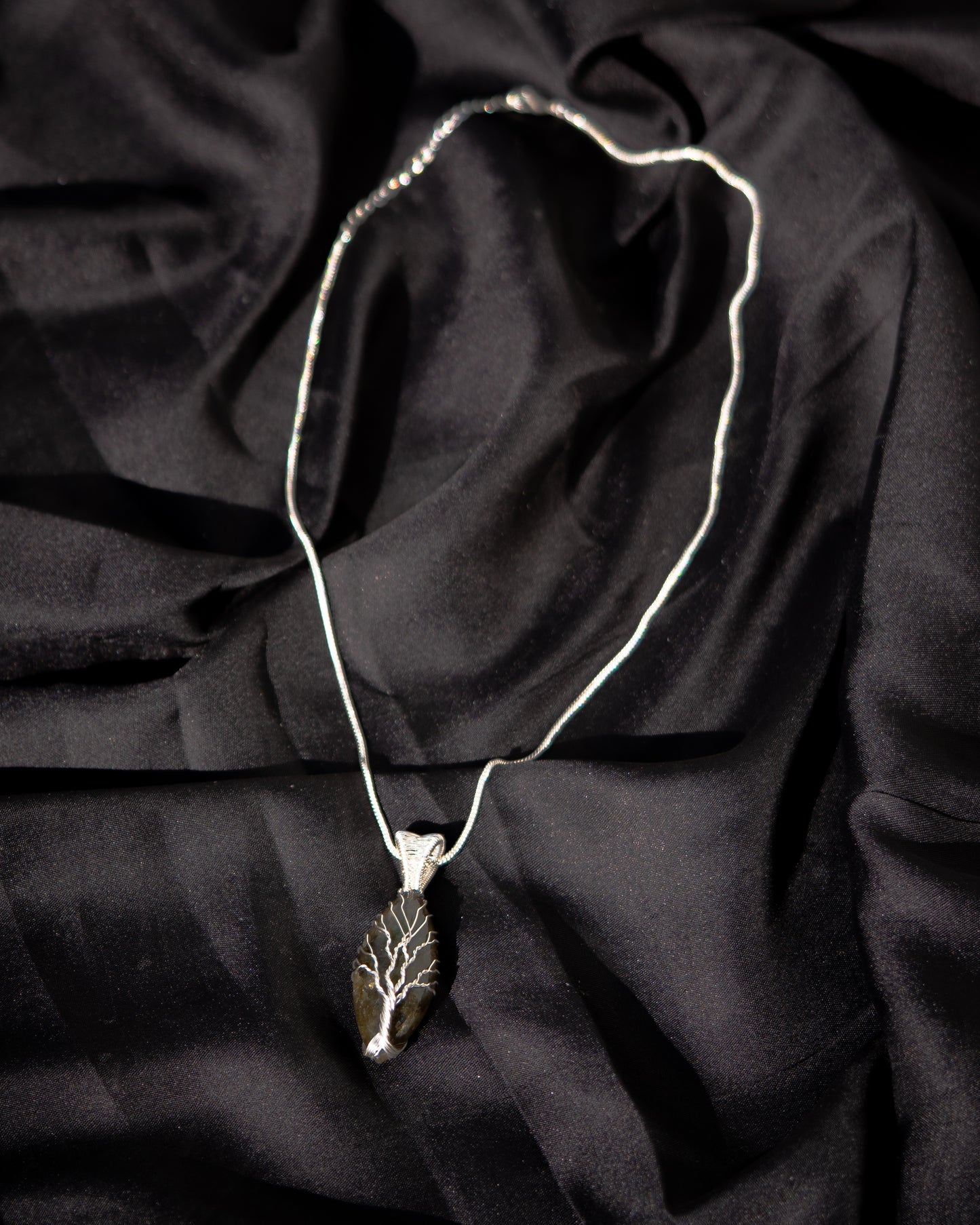 Labradorite Tree of Life Pendant - Handwoven Silver Wire Wrapped Necklace
