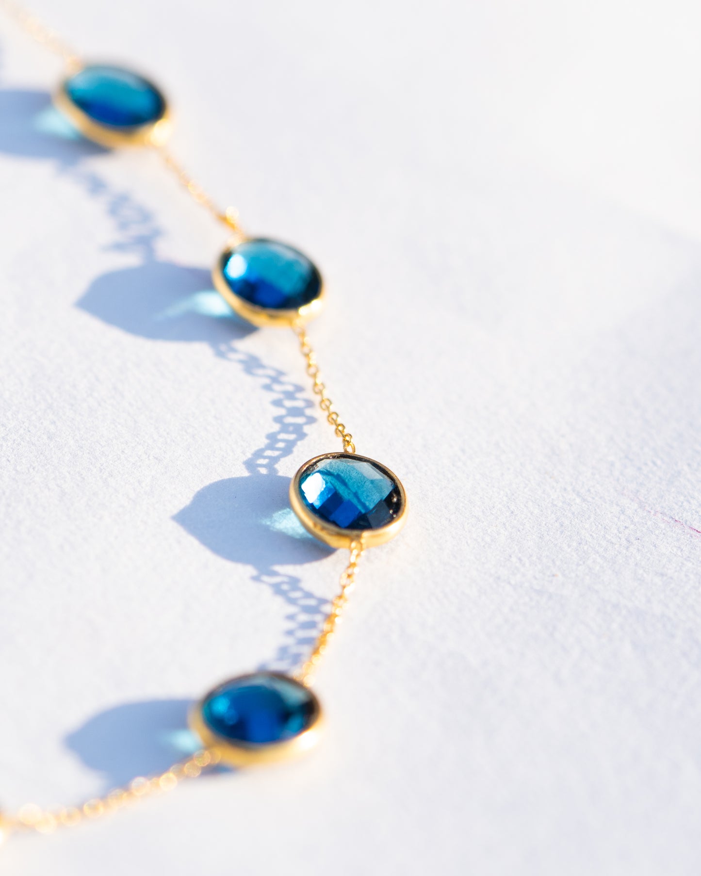 Blue Sapphire Bezel-Set Bracelet | Elegant Handcrafted Jewelry