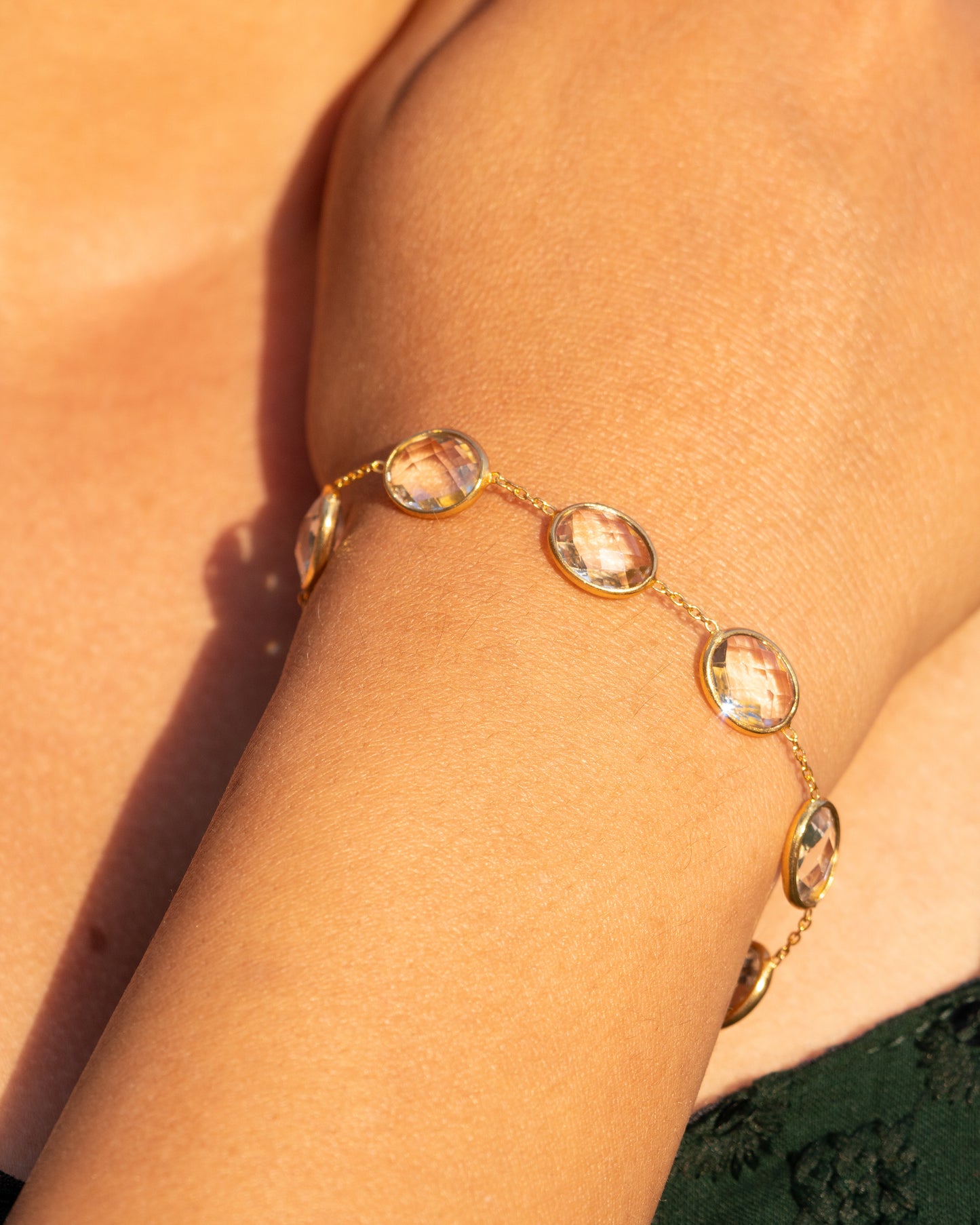White Topaz Gold Bracelet