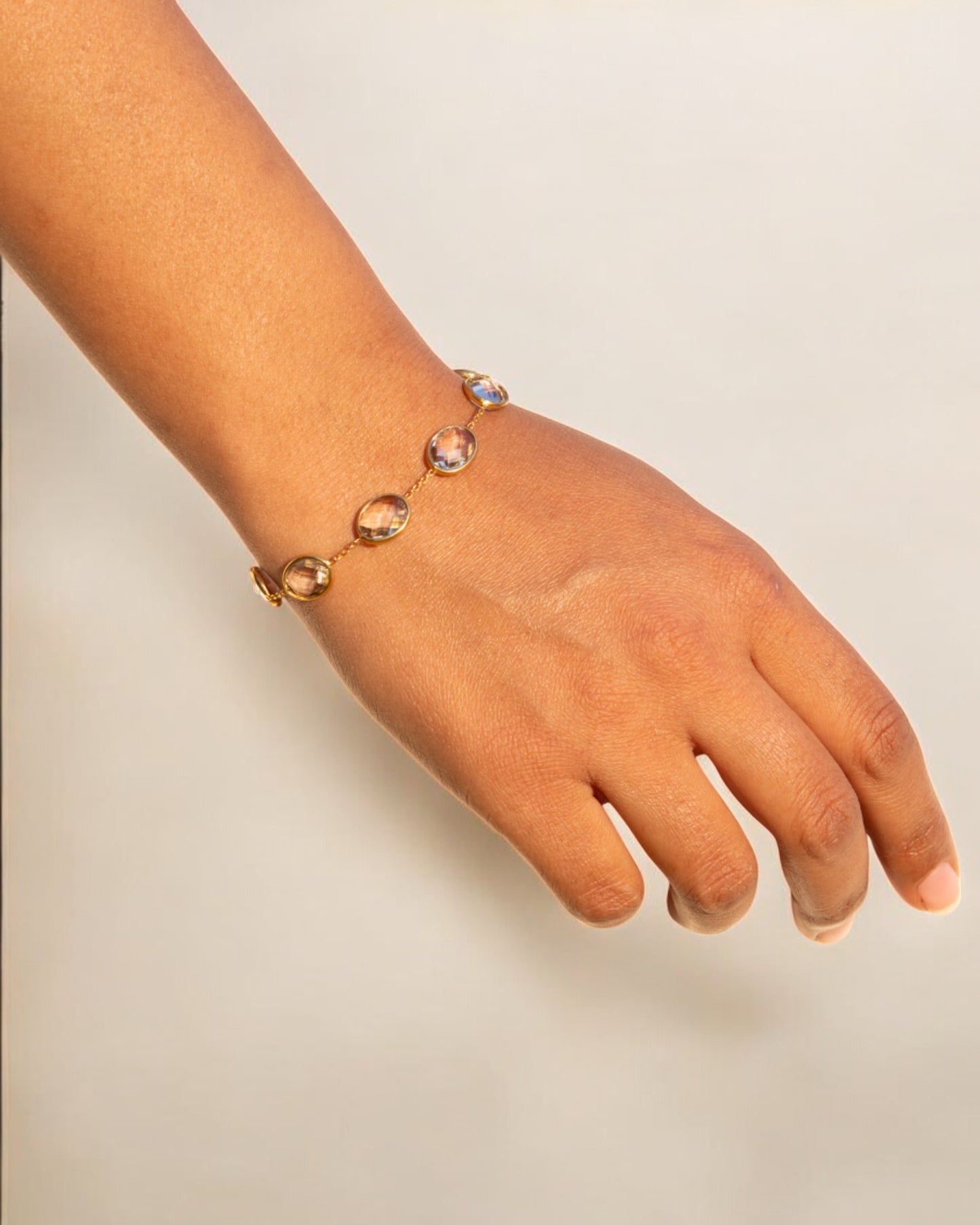 White Topaz Gold Bracelet