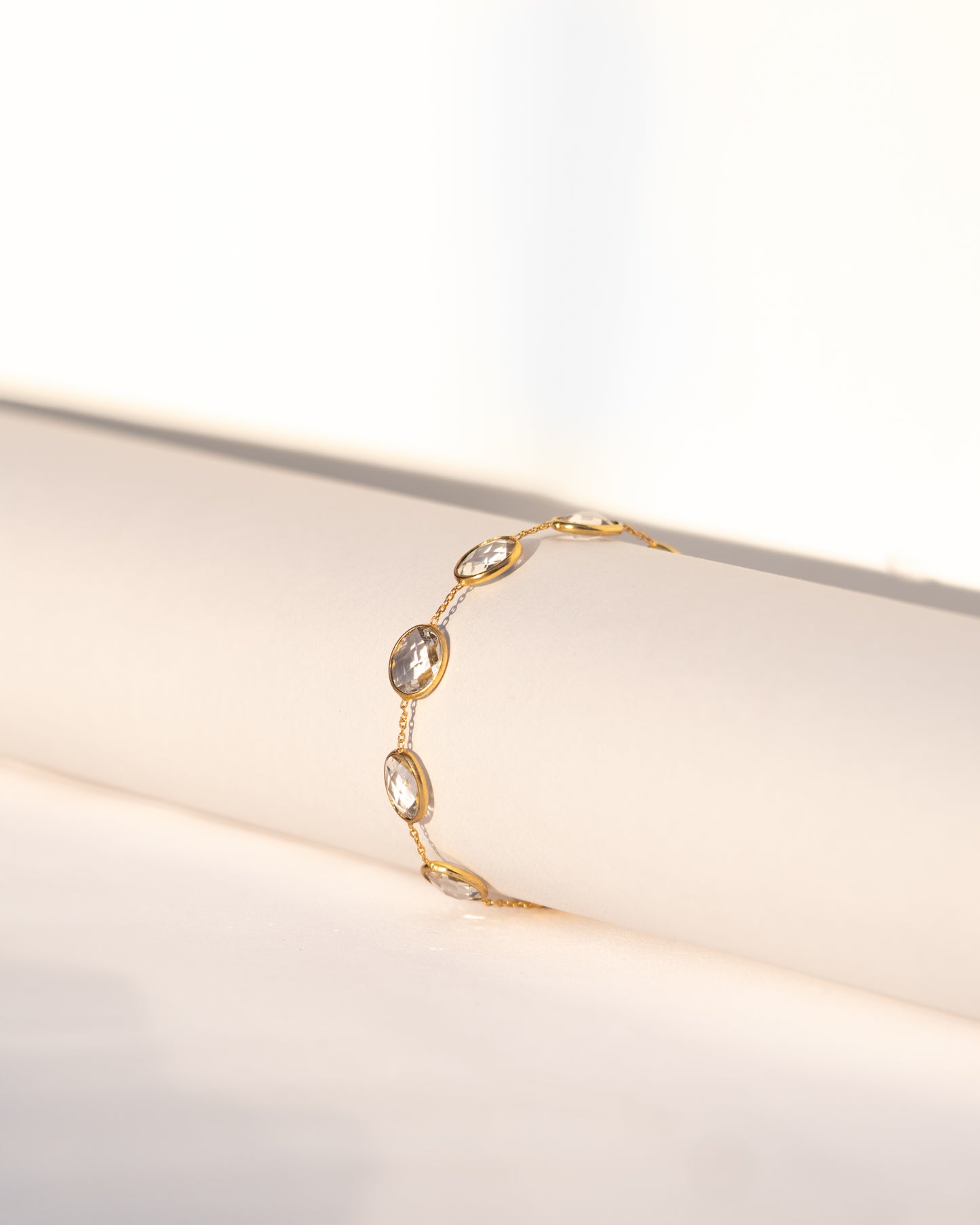 White Topaz Gold Bracelet
