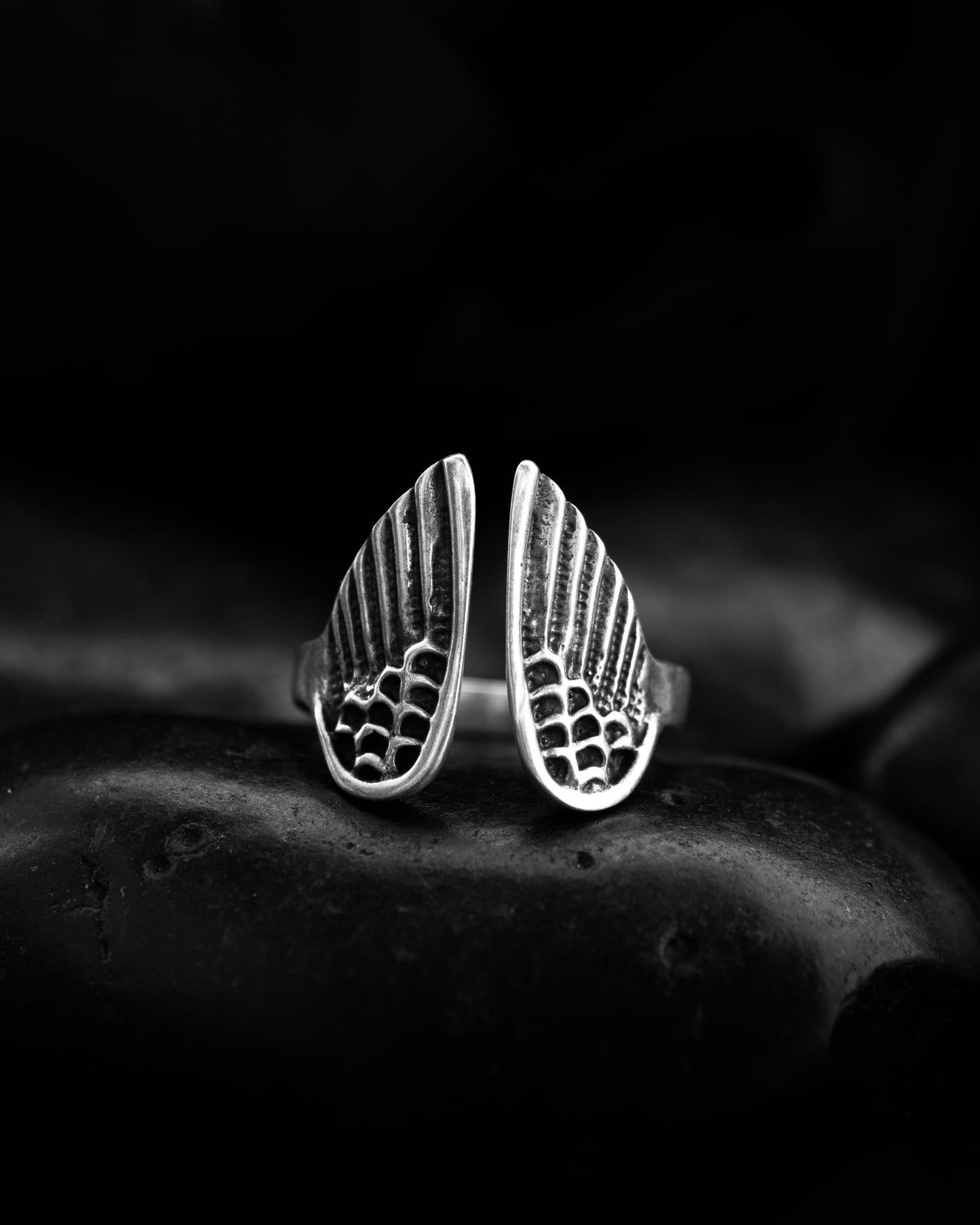 Handcrafted 925 Sterling Silver Angel Wings Ring - Free Siz