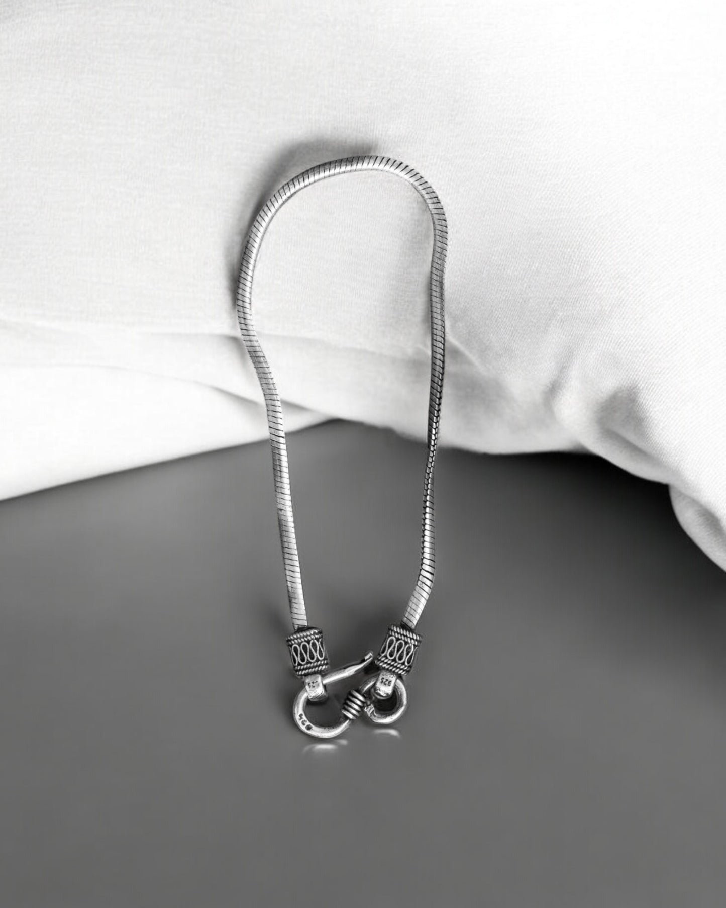 Handcrafted 925 Sterling Silver Snake Chain Bracelet - Elegant Jewelry