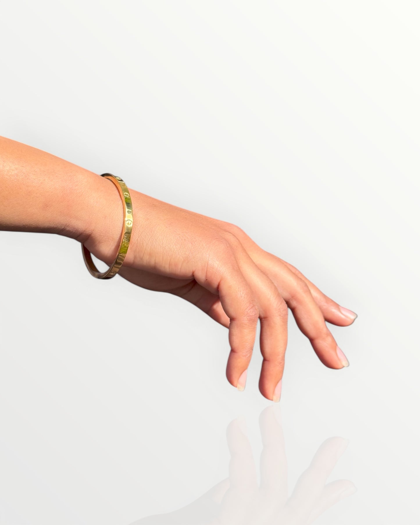 Forever Shine Love Bangle - 18K Anti-Tarnish Gold Plated Designer Bracelet